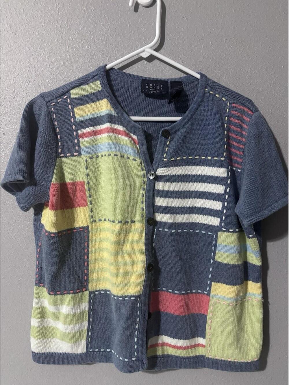 Crazy Horse Button Up Cottage Core Sweater XL Petite